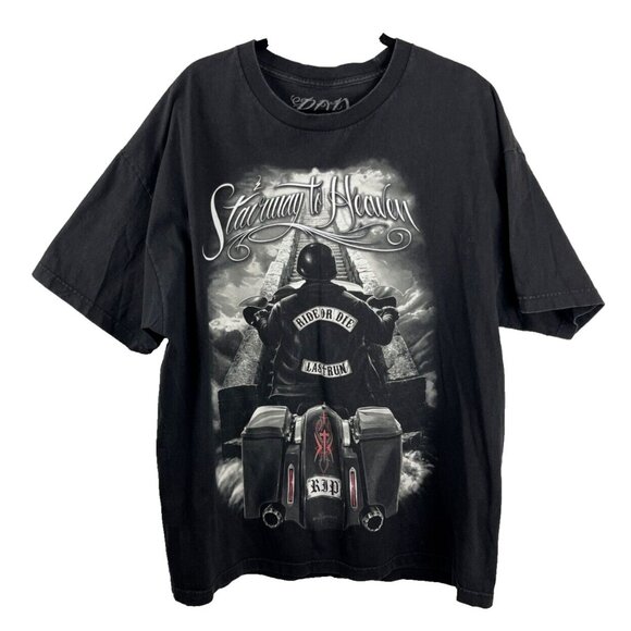 David Gonzales Art Ride or Die Stairway to Heaven T-Shirt Mens Size 2XL - Picture 1 of 6